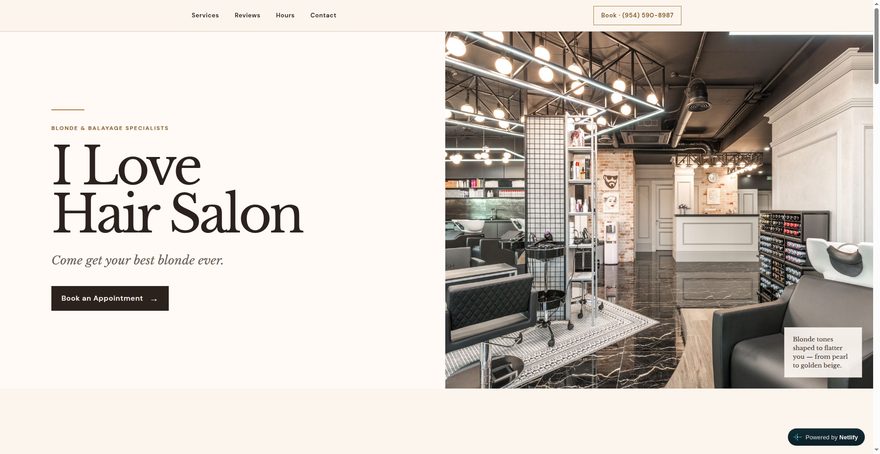 I Love Hair Salon preview website